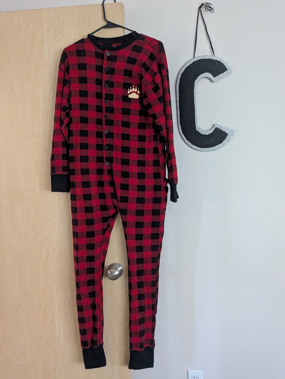 Lazy One Union Suit Pajamas "Bear Cheeks" Size Medium